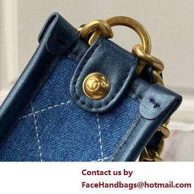 Chanel Washed Denim  &  Gold-Tone Metal Hobo Handbag AS4666 Blue 2025